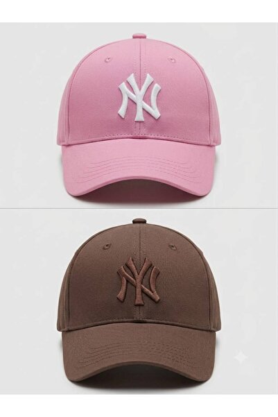 w white stars sports & wear Ny Şapka Unisex 2'li Takım Arkası Cırtlı Ayarlana...
