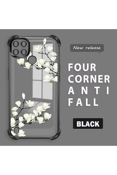 ucuc Realme C25Y/C21Y Compatible Transparent Back Four-Corner Reinforced Impa...