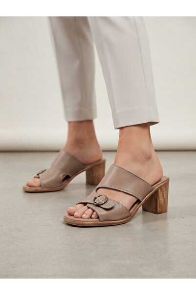 Rüya Shoes نعال نسائية ناعمة ذات كعب عالٍ لتقويم العظام - جلد طبيعي يومي مريح...