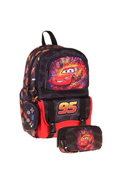KAUKKO Kids Rust Eze Red - Black Boys' Elementary School Backpack and Pencil ...