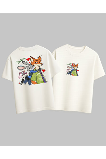 classy moda Μπλουζάκι Unisex Oversize με στάμπα χαρακτήρων Zootopia Nick και ...