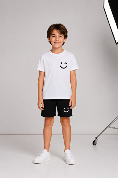 SAINT YUX Emoji Printed Top and Bottom Kids Set