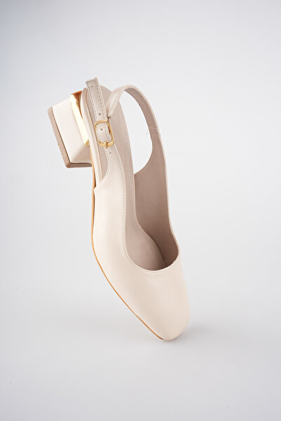 Griffa Shoes Γυναικεία Μπεζ Παπούτσια με Τακούνι Πάχους 4 εκ. Κομψά και Στυλάτα