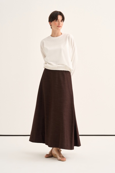 EBU Prive Women's Elastic Waist Sweat Ecru