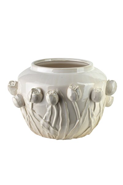 MONDEX Vază ceramică Evam Evam 29.5x29.5x19.5 ecru 1 buc.