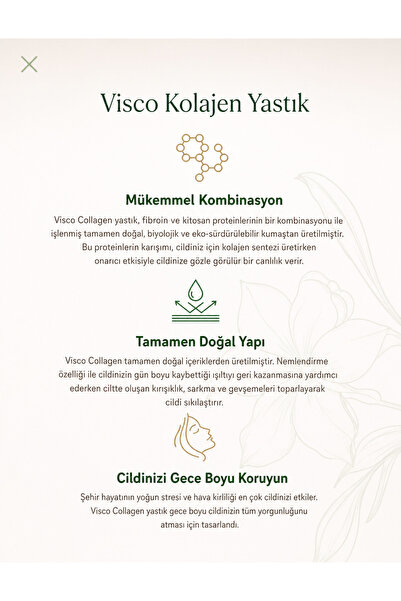 WHITEBLANCO Collagen %100 Ortopedik Kokusuz Visco Kolajen Yastık