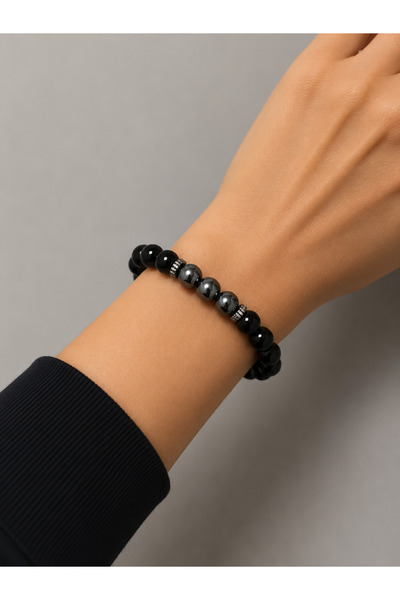 gemsartdeco Hematite Obsidian Natural Stone Energy Protection Bracelet