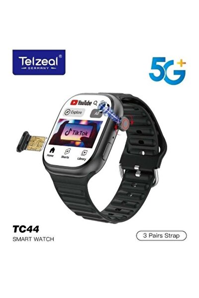 TELZEAL TC44 5G Smart Watch with SIM Support HD Camera & Full Touch Display