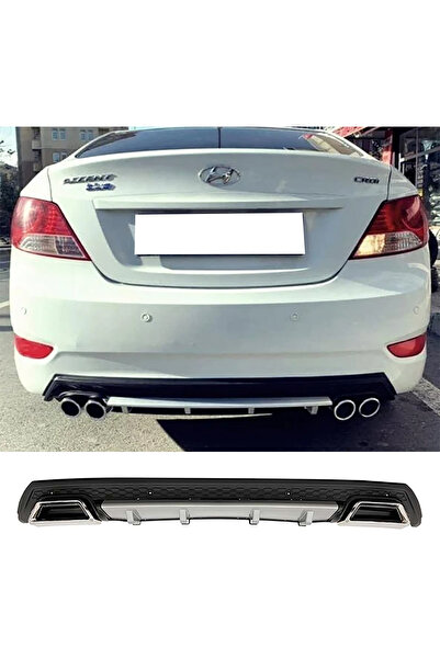 HasAkman Hyundai Accent Blue Gri Difüzör Çiftli Kare Egzoz Görünümlü D Tip Di...