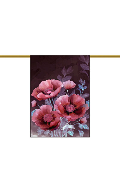 Bursa İpek Cherry Seyran Pattern Silk Cotton Sofia Shawl