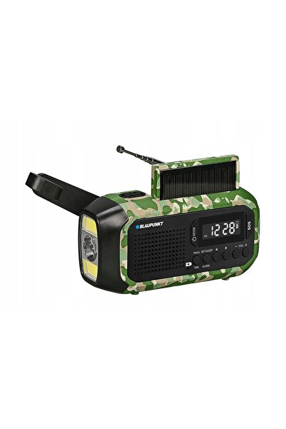 Blaupunkt Radio portabil de urgență cu alimentare solară, lanternă LED și ala...