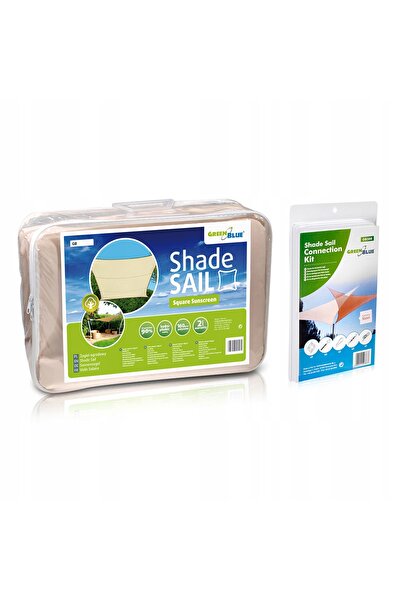 Greenbluespice Velă de grădină 3,6m x 3,6m, parasolar cu protecție UV + kit d...