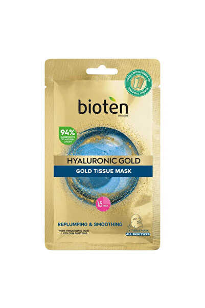 Bioten Υφασμάτινη Μάσκα Υαλουρονικό Χρυσό 25ml με Υαλουρονικό Οξύ και Χρυσές ...