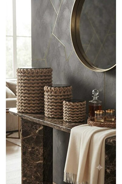 Egindra Metal Wire Mesh Handmade 3-Piece Organizer Basket-Organizer Glass Lid...