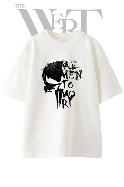 THEWERT Memento Mori dizajn, unisex bela majica sa štampanjem, veće veličine