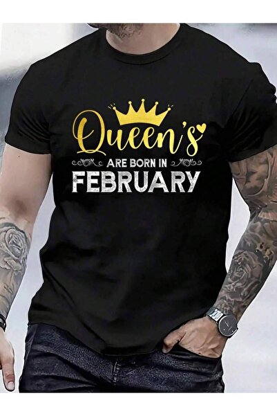 NOURAM 100% Cotton Queens Are Born In February Queen Girl Birthday Party T-Sh...