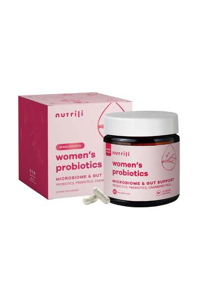 nutrili بروبيوتيك للنساء 55 مليار وحدة كروية مكروبية 30 كبسولة