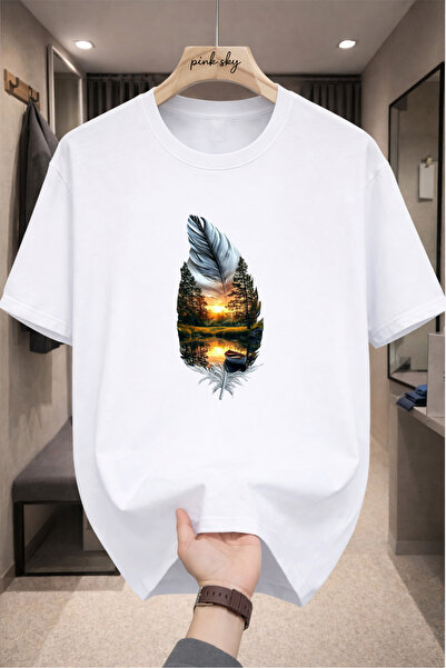 Pink Sky Premium Oversize T-Shirt 100% Cotton Unisex Comfortable Fit Trending...