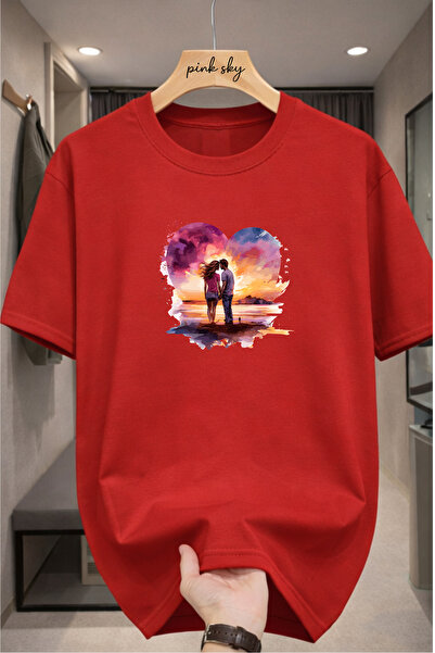 Pink Sky Premium Oversize T-Shirt 100% Cotton Unisex Comfortable Fit Trending...
