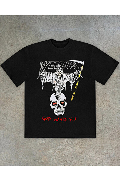Grafftee Clothing Кание Уест Йийзъс Щампована унисекс овърсайз тениска