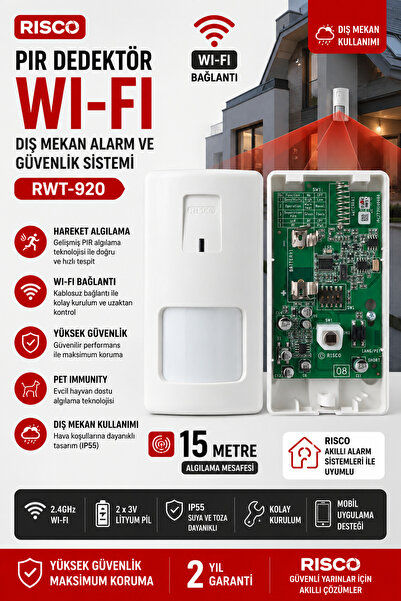 BekaTronik PIR Hareket Dedektörü Wi-Fi Dış Mekan 15 Metre Güvenlik Alarm Sensörü