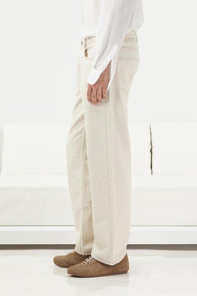 GIESTO Textured Regular Fit White Jeans