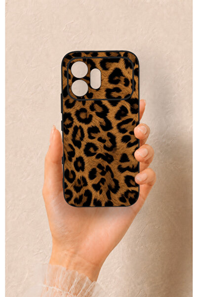 Vip Case Honor 600 Uyumlu Koyu Leopar Deri Desenli Silikon Kılıf
