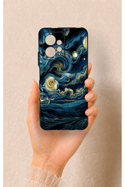 Vip Case Redmi Note 12 4G Uyumlu Yıldızlı Gece Desenli Silikon Kılıf
