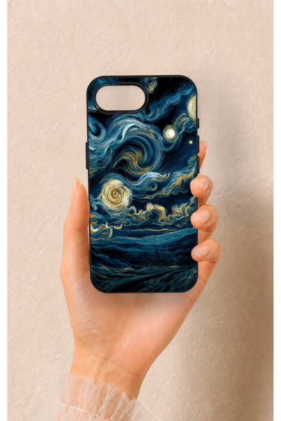 Vip Case iPhone 16E Uyumlu Yıldızlı Gece Desenli Silikon Kılıf