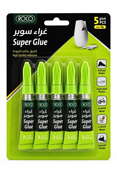 Roco Super Glue Set of 5 – Fast Bonding Multi-Purpose Instant Adhesive 3g Tub...