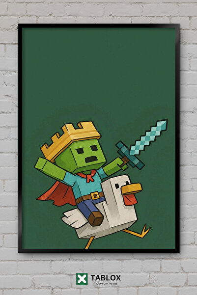 TABLOX Minecraft Creeper Zombie Piletina Igra Dječja Tinejdžerska Drvena Umeš...