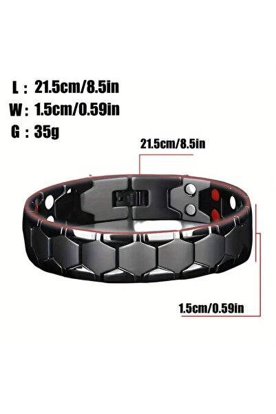 dzmerc ERKEK TİTANYUM BİLEKLİK SİYAH & GÜMÜŞ ( 2 ADET )