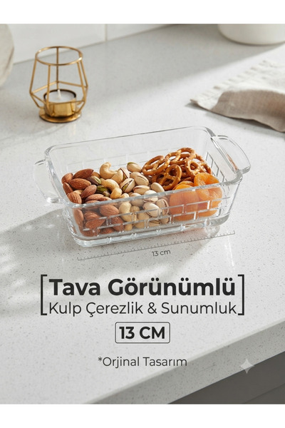 Genel Markalar İŞBİR MODERN TASARIM 6 LI KULPLU TAVA ÇEREZLİK SUNUMLUK