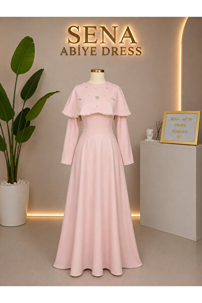 Sena Abiye Dress LİVA PEMBE TESETTÜR ABİYE