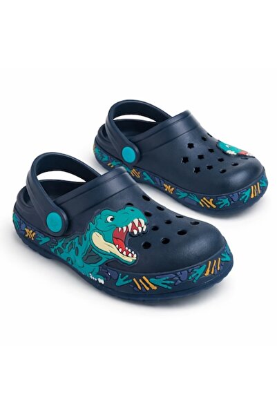ANTBRO ®   Saboți pentru copii cu dinozauri, albastru închis, mărimea 30-31, ...