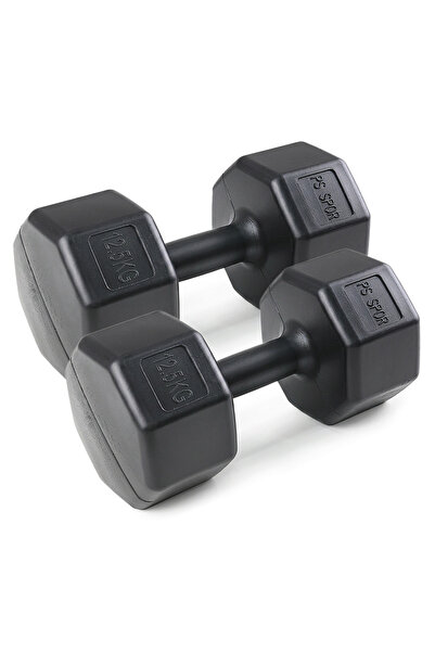 PS SPOR Ev ve Spor Salonu İçin,Vinly Kaplama 2 x 12.5 Kg Dambıl Set