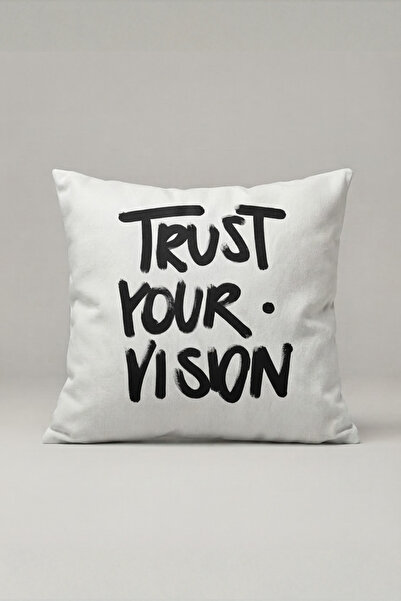 Generic Brand Husă de pernă decorativă cu text „Trust Your Vision” 286 – Desi...