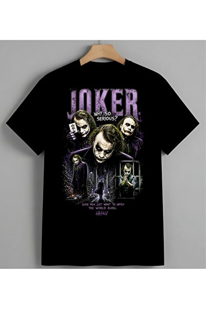 nextstilwear Joker Filmi Kotu Kahraman Mor Unisex Erkek Kadın Oversize Tişört...