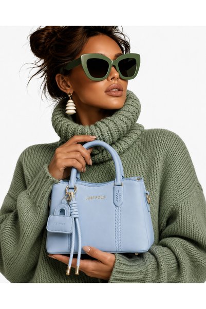Just Polo Women's Hand and Shoulder Bag with Zippered Compartments
