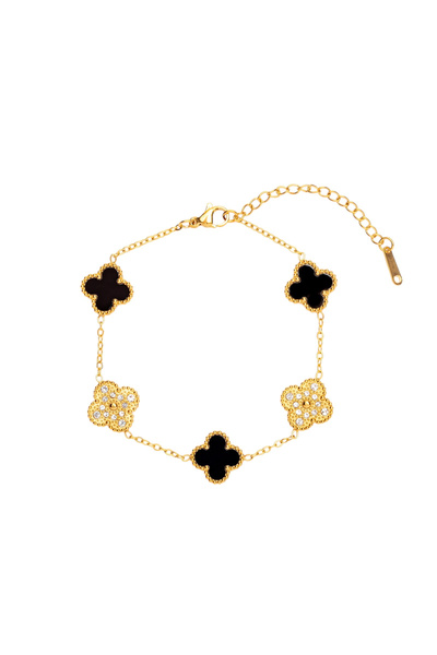 ElectraStore Brățară Alhambra Aurie Black&Gold
