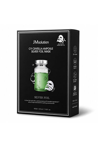 JMsolution C9 Centella Ampoule Silver Foil Mask Kutu 10 Adet × 35 ml