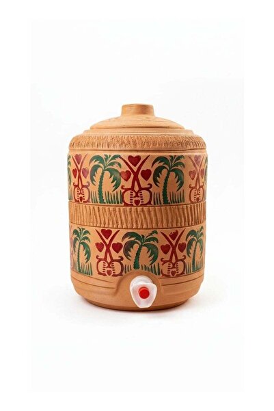 Generic Traditional Clay Water Cooler (Zeer) with Tap and Handmade Palm Tree ...