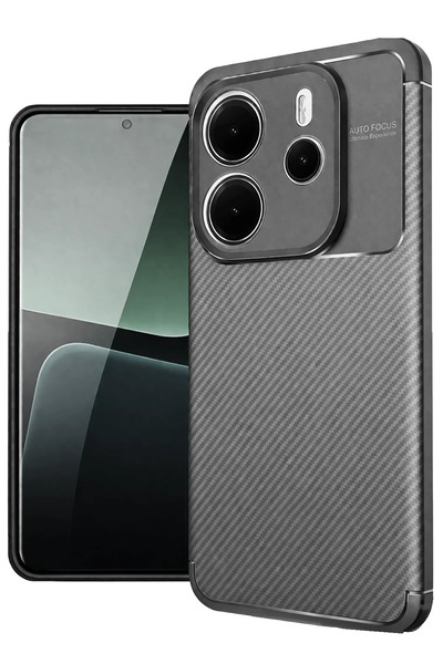 New Face Aconcept Redmi Note 14 4g Case Auto Focus Carbon Cover (40858) - Gray