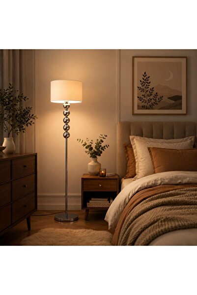 VmaxVision Modern Chrome Floor Lamp Adjustable 3-color Dimmable Light Floor L...
