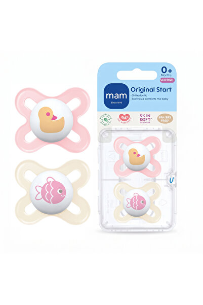 MAM baby Set de 2 suzete ortodontice, Original Start Sealife, 0-3 luni, Simet...