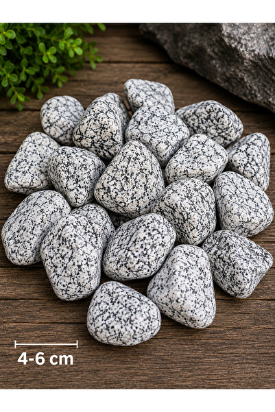 Genel Markalar 4-6 cm Granit Dolamit Taşı Beyaz Dekoratif Doğal Bahçe Taşı 20 kg