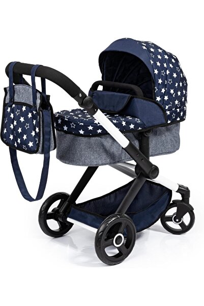 Bayer Design Combi Doll's Pram Xeo, Blue with Stars
