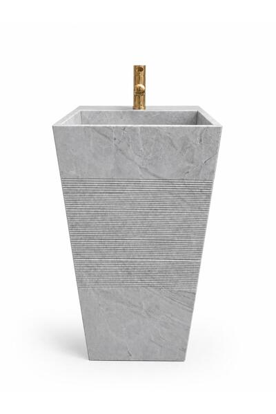 Modestmar Stria Gri Mermer Ayaklı Lavabo