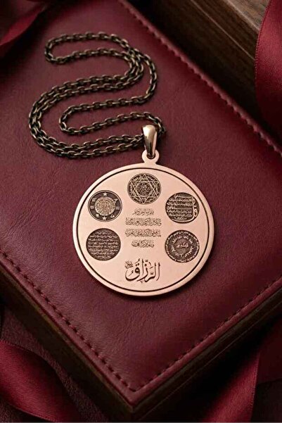 Otto Man Steel Jewelry Erkek Kadın Bakır Kolye 8 Koruyucu Dualı Ayetel Kürsi,...