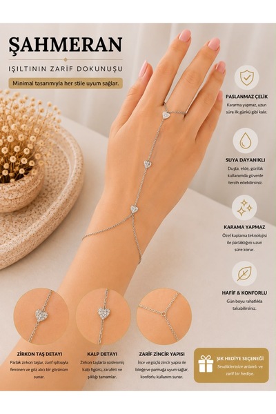 LUMİERE JEWELRY 316L Çelik Zirkon Şahmeran bileklik
